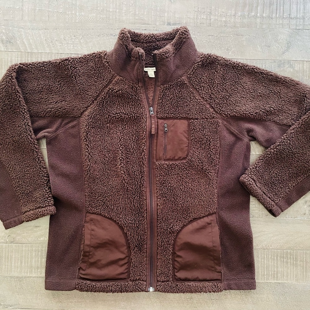 Carolyn Taylor Chocolate Sherpa Fleece Jacket Size XL